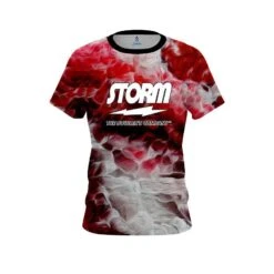 Storm Red Marble Onyx CoolWick Bowling Jersey