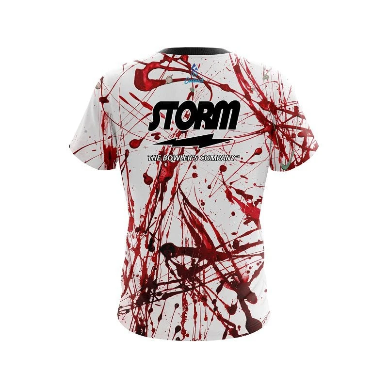 Storm Red Paint Splash CoolWick Bowling Jersey 4 Storm Red Paint Splash CoolWick Bowling Jersey - Image 2