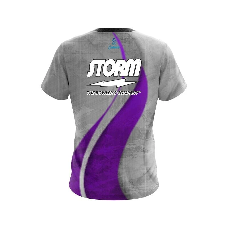 Storm Rough Edges Purple CoolWick Bowling Jersey 4 Storm Rough Edges Purple CoolWick Bowling Jersey - Image 2
