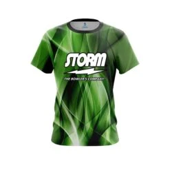 Storm Wavy Green Swirl CoolWick Bowling Jersey