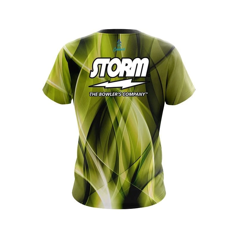 Storm Wavy Yellow Swirl CoolWick Bowling Jersey 4 Storm Wavy Yellow Swirl CoolWick Bowling Jersey - Image 2