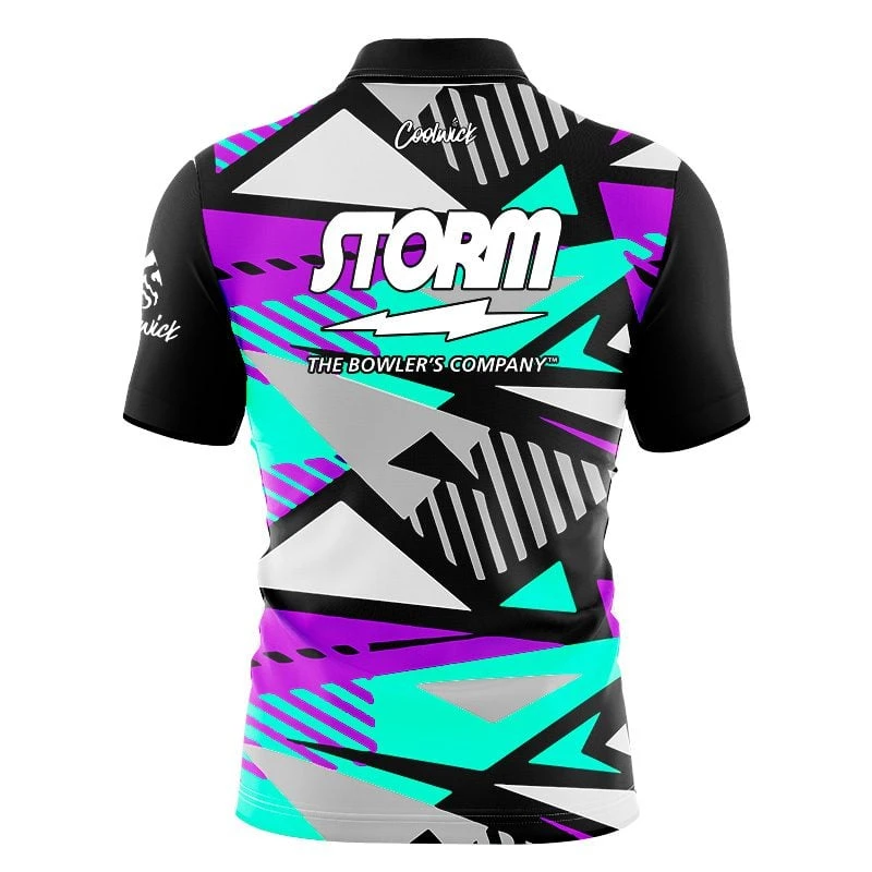 Storm Winning Motion Quick Ship CoolWick Sash Zip Bowling Jersey 4 Storm Winning Motion Quick Ship CoolWick Sash Zip Bowling Jersey - Image 2