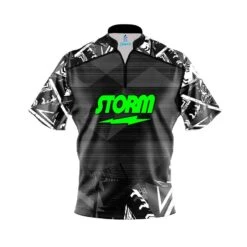 Storm Triangle Burst Quick Ship CoolWick Sash Zip Bowling Jersey