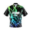 Storm Geometric Graffiti Quick Ship CoolWick Sash Zip Bowling Jersey 1 Storm Geometric Graffiti Quick Ship CoolWick Sash Zip Bowling Jersey -Bowler Smart Shop Storm triangle splatter Front