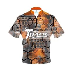 Track Fire Honeycomb Quick Ship CoolWick Sash Zip Bowling Jersey