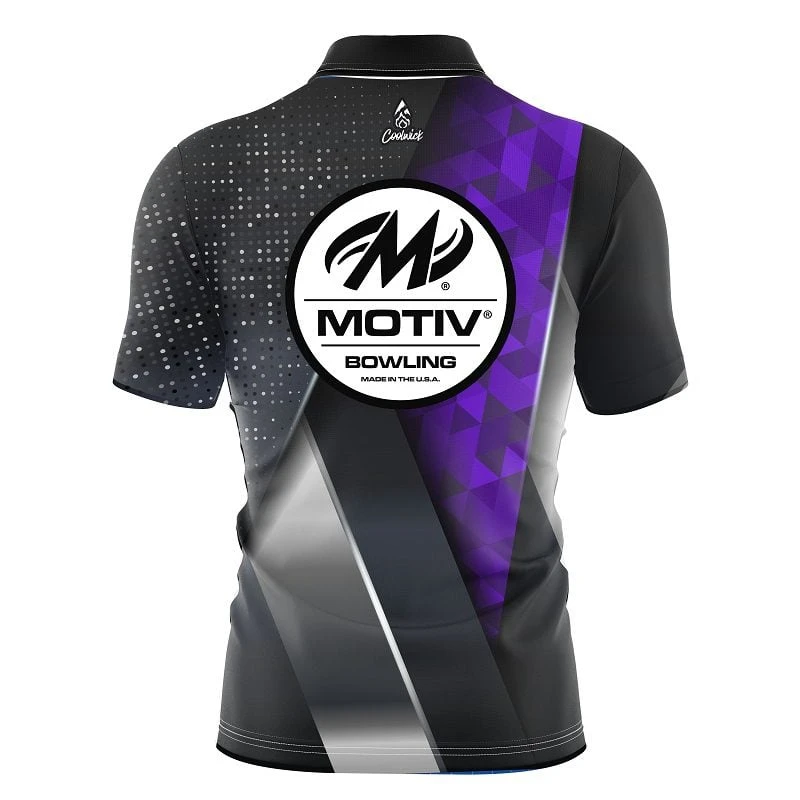 Motiv Purple Aspirations Quick Ship CoolWick Sash Zip Bowling Jersey 4 Motiv Purple Aspirations Quick Ship CoolWick Sash Zip Bowling Jersey - Image 2