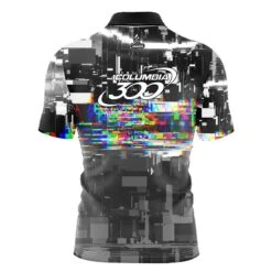 Columbia 300 Glitch Quick Ship CoolWick Sash Zip Bowling Jersey -Bowler Smart Shop VIRTUAL BACK Glitch c300