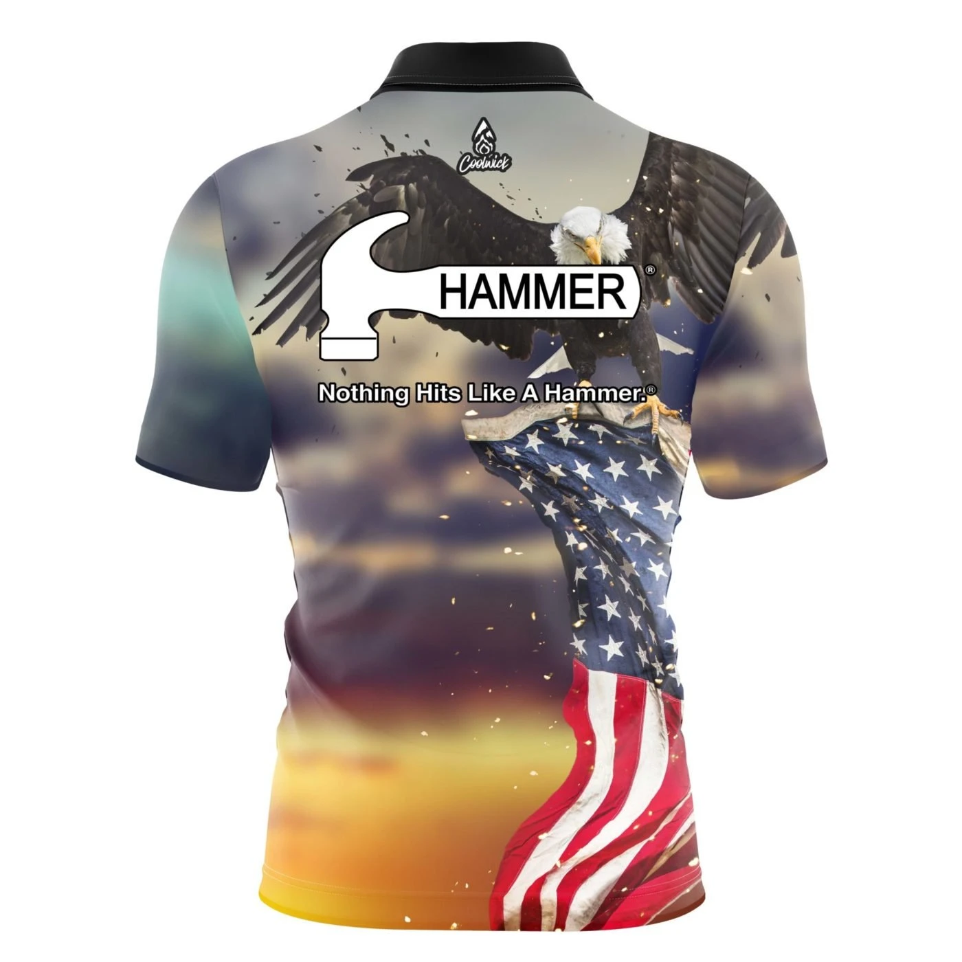 Hammer Sunset Eagle 2.0 Quick Ship CoolWick Sash Zip Bowling Jersey 4 Hammer Sunset Eagle 2.0 Quick Ship CoolWick Sash Zip Bowling Jersey - Image 2