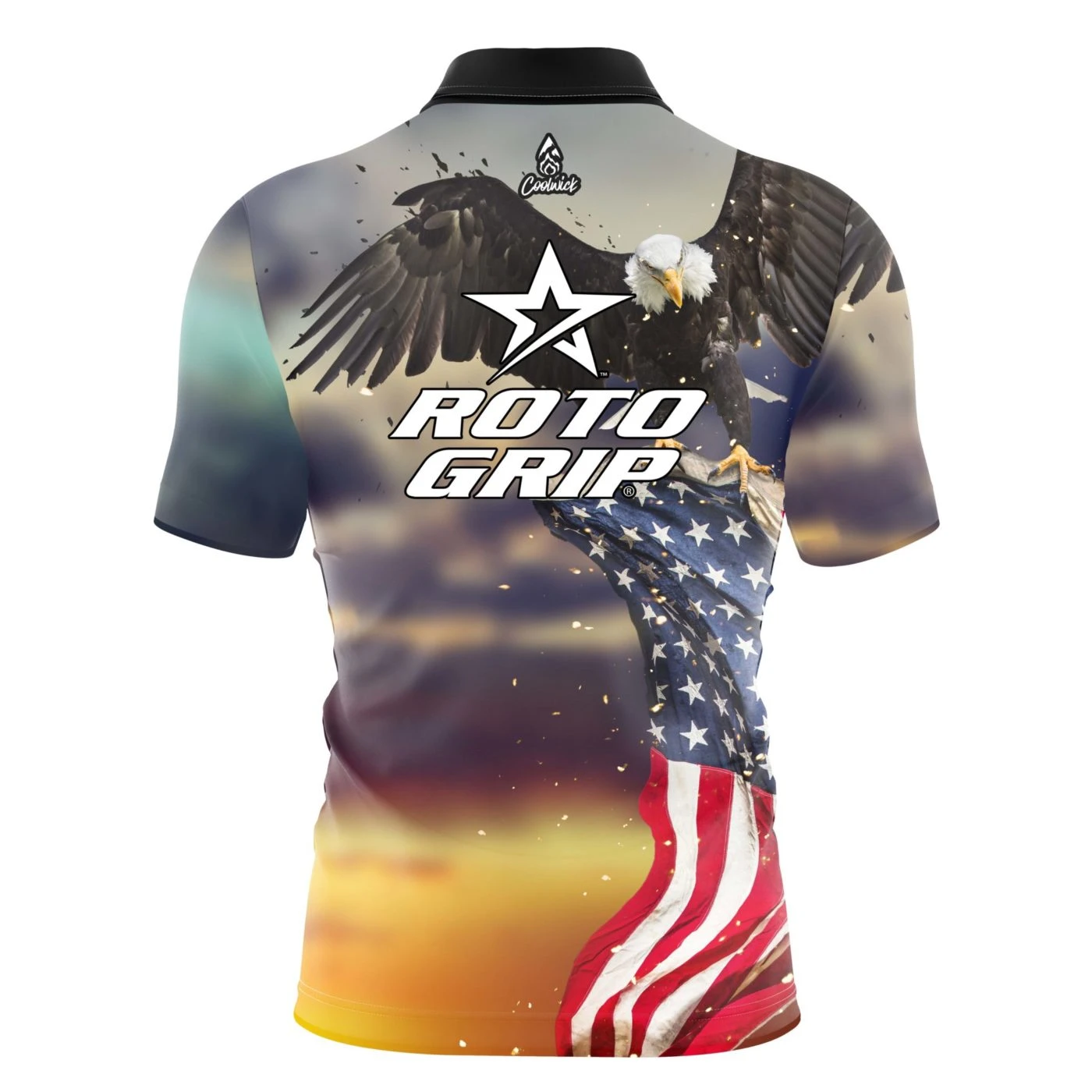 Roto Grip Sunset Eagle 2.0 Quick Ship CoolWick Sash Zip Bowling Jersey 4 Roto Grip Sunset Eagle 2.0 Quick Ship CoolWick Sash Zip Bowling Jersey - Image 2