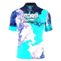 Storm Abstract Quick Ship CoolWick Sash Zip Bowling Jersey -Bowler Smart Shop VIRTUAL BACK Liquid Marble Purple Blue copystorm scaled 1 scaled 1