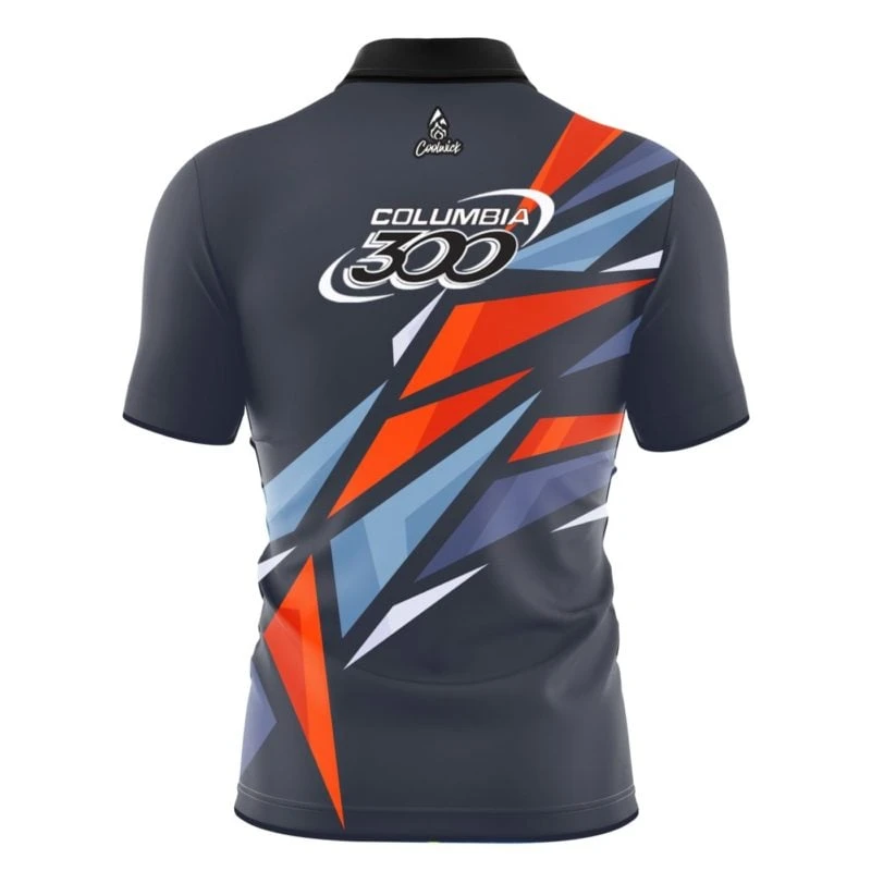 Columbia 300 Sport Triangle Quick Ship CoolWick Sash Zip Bowling Jersey 4 Columbia 300 Sport Triangle Quick Ship CoolWick Sash Zip Bowling Jersey - Image 2