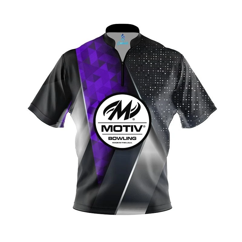 Motiv Purple Aspirations Quick Ship CoolWick Sash Zip Bowling Jersey 3 Motiv Purple Aspirations Quick Ship CoolWick Sash Zip Bowling Jersey