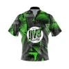 DV8 Green Triangles Quick Ship CoolWick Sash Zip Bowling Jersey 2 DV8 Green Triangles Quick Ship CoolWick Sash Zip Bowling Jersey -Bowler Smart Shop VIRTUAL FRONT Green Triangles DV8