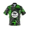 Motiv Green Triangles Quick Ship CoolWick Sash Zip Bowling Jersey -Bowler Smart Shop VIRTUAL FRONT Green Triangles Motiv