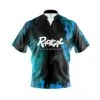 Radical Blue Flame Quick Ship CoolWick Sash Zip Bowling Jersey