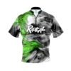 Radical Green Lava Quick Ship CoolWick Sash Zip Bowling Jersey