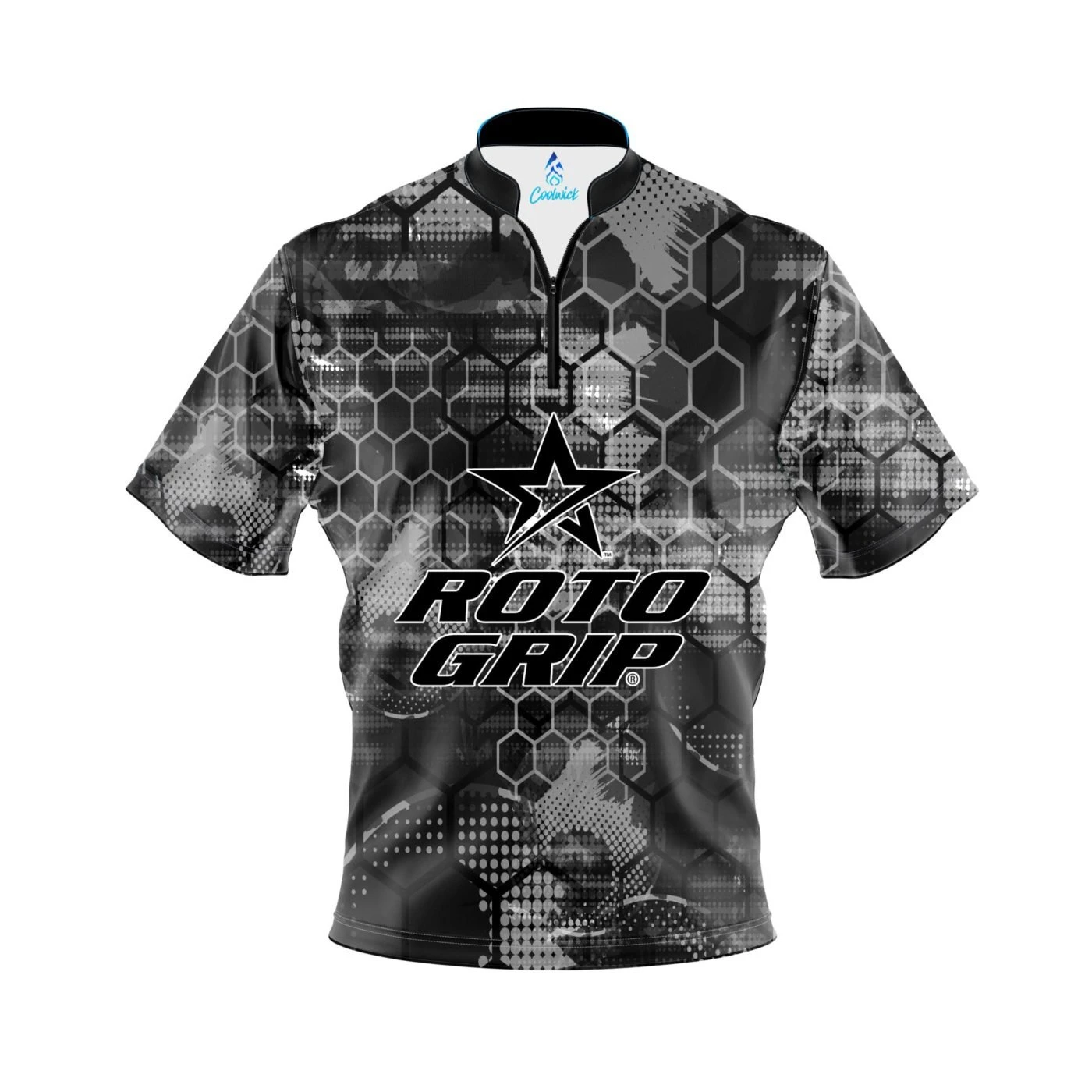 Roto Grip Blackout Honeycomb Quick Ship CoolWick Sash Zip Bowling Jersey 3 Roto Grip Blackout Honeycomb Quick Ship CoolWick Sash Zip Bowling Jersey
