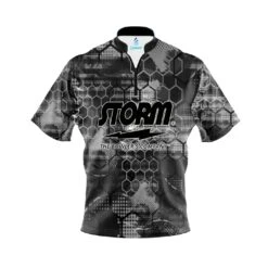 Storm Blackout Honeycomb Quick Ship CoolWick Sash Zip Bowling Jersey