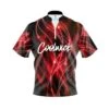 Signature Red Spirals Quick Ship CoolWick Sash Zip Bowling Jersey