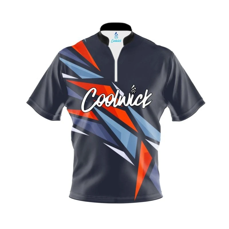 Signature Sport Triangle Quick Ship CoolWick Sash Zip Bowling Jersey 3 Signature Sport Triangle Quick Ship CoolWick Sash Zip Bowling Jersey