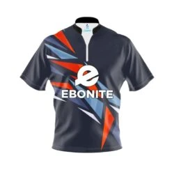 Ebonite Sport Triangle Quick Ship CoolWick Sash Zip Bowling Jersey