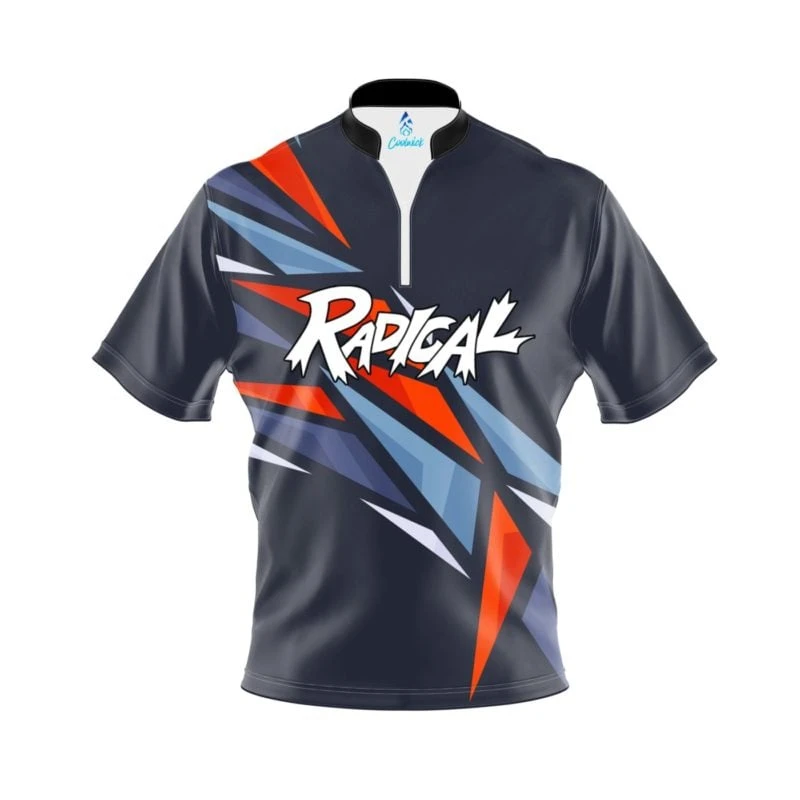 Radical Sport Triangle Quick Ship CoolWick Sash Zip Bowling Jersey 3 Radical Sport Triangle Quick Ship CoolWick Sash Zip Bowling Jersey
