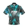 Storm Teal Honeycomb Quick Ship CoolWick Sash Zip Bowling Jersey