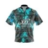 Columbia 300 Teal Honeycomb Quick Ship CoolWick Sash Zip Bowling Jersey -Bowler Smart Shop VIRTUAL FRONT teal Honeycombs c300