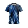 Plain Wavy Blue Swirl CoolWick Bowling Jersey -Bowler Smart Shop Wavy Blue Swirl Front