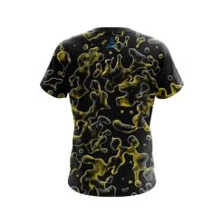 Plain Yellow Flowing Fluid CoolWick Bowling Jersey -Bowler Smart Shop Yellow Flowing Fluid Back