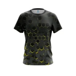 Plain Yellow Honeycomb Fusion CoolWick Bowling Jersey