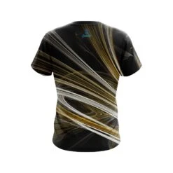 Plain Yellow Motion Swirl CoolWick Bowling Jersey -Bowler Smart Shop Yellow Motion Swirl Back