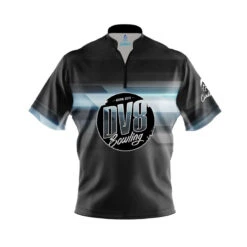 DV8 Teal Halo Quick Ship CoolWick Sash Zip Bowling Jersey
