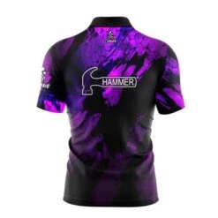 Hammer Black Widow Purple Pearl Quick Ship CoolWick Bowling Jersey -Bowler Smart Shop ham blk widow purple pearl qs back1 aug2023