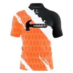Hammer Split Orange Quick Ship CoolWick Sash Zip Bowling Jersey -Bowler Smart Shop hammer split orange back scaled 1 scaled 1