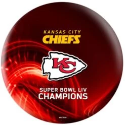 OTB NFL Red Kansas City Chiefs Super Bowl LIV Champions Bowling Ball -Bowler Smart Shop kc2