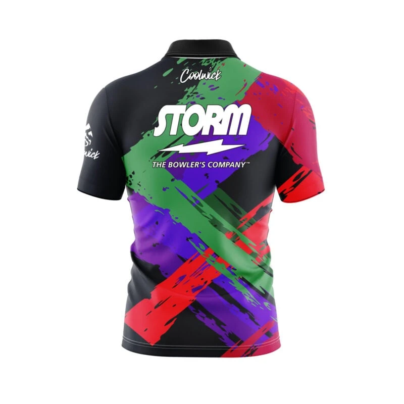 Storm Stacker Quick Ship CoolWick Sash Zip Bowling Jersey 4 Storm Stacker Quick Ship CoolWick Sash Zip Bowling Jersey - Image 2