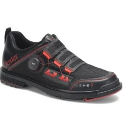 Dexter Mens The 9 Stryker Black Red Wide Bowling Shoes